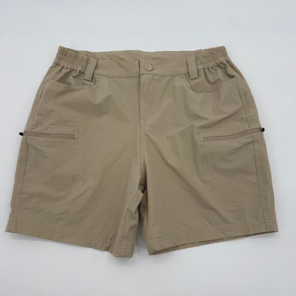 Willit Pants - WILLIT Nylon Stretch Outdoor Shorts Womens Size M Tan 5.5 Inch Inseam Pockets